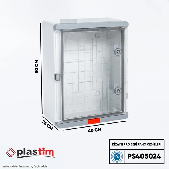 Plastim Pano 40x50x24cm Şeffaf Kapaklı Dizayn Pro Seri IP67 ürün görseli