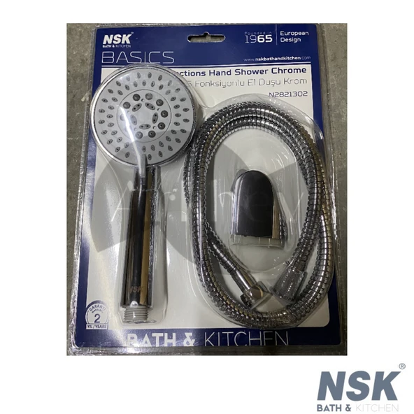NSK Basic El Duş Takımı - Krom / 5 Fonksiyonlu N2821302 - Resim 3