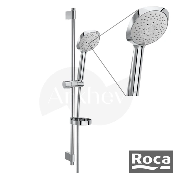 Roca Sensum Square Sürgülü El Duşu Seti - Krom / 4 Fonksiyonlu A5B1408C00 - Resim 2