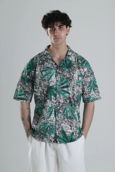 Yaprak Desenli Gömlek COC1834 - Resim 2