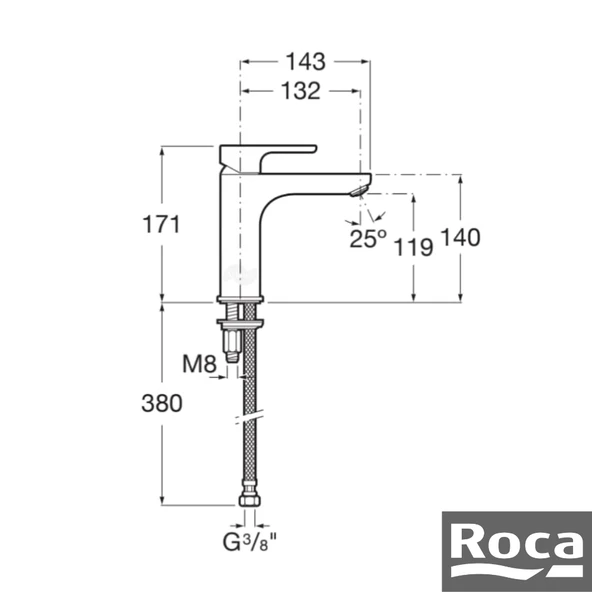 Roca L20 Lavabo Bataryası - Cold Start / Krom A5A3B09C00 - Resim 2