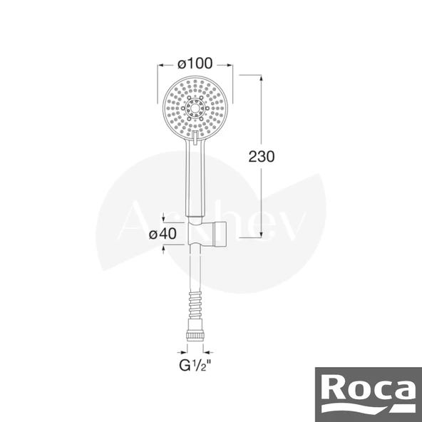 Roca Stella Sürgülü Duş Takımı - 3 Fonksiyonlu / Krom A5BB47CC0K - Resim 2
