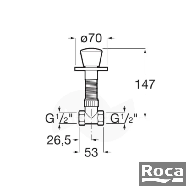 Roca Aqua Yuvarlak Stop Valf - Mat Siyah / Boy Ayarlı A5251685NB - Resim 3