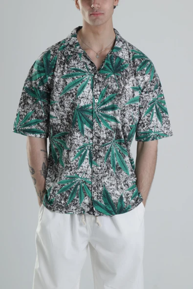 Yaprak Desenli Gömlek COC1834 ürün görseli