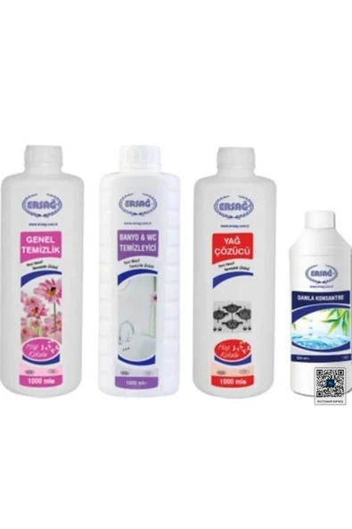 Ersağ Genel Temizlik + Banyo & Wc Temizleyici + Yağ Çöz + Damla Konsantre ürün görseli