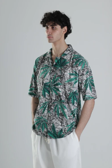 Yaprak Desenli Gömlek COC1834 - Resim 3