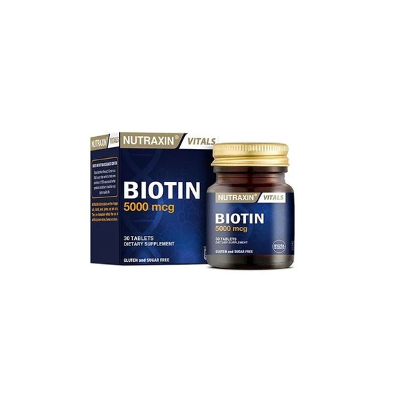Biotin 5000 mcg Takviye Edici Gıda 30 Tablet ürün görseli