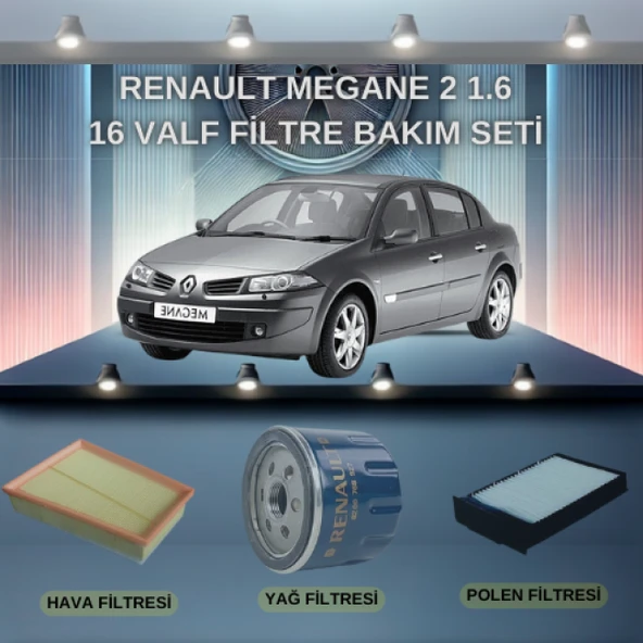 Megane 2 1.6 16valf benzinli filtre bakım seti ürün görseli 1