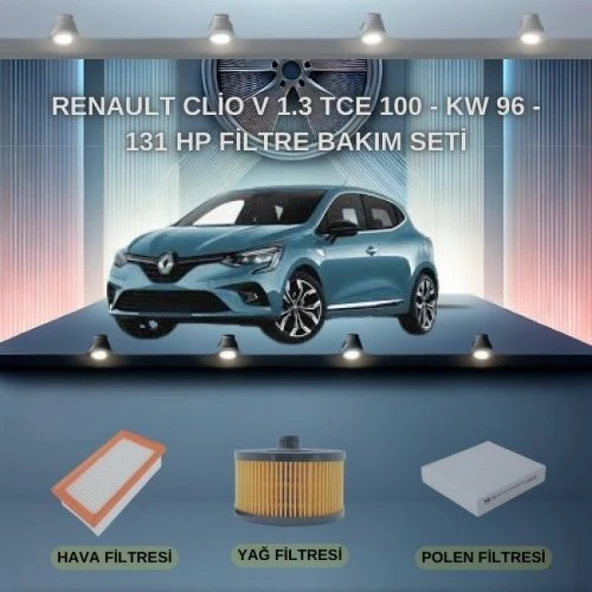 Renault Clio V 1.3 TCe 131 Hp Filtre Bakım Seti ürün görseli 1