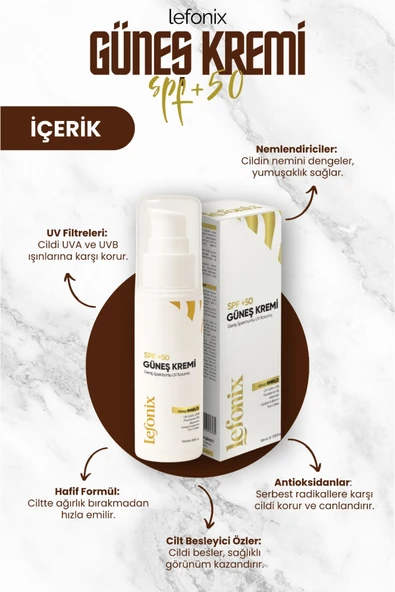 Lefonix SPF 50+ Güneş Kremi 50 ml - Resim 2
