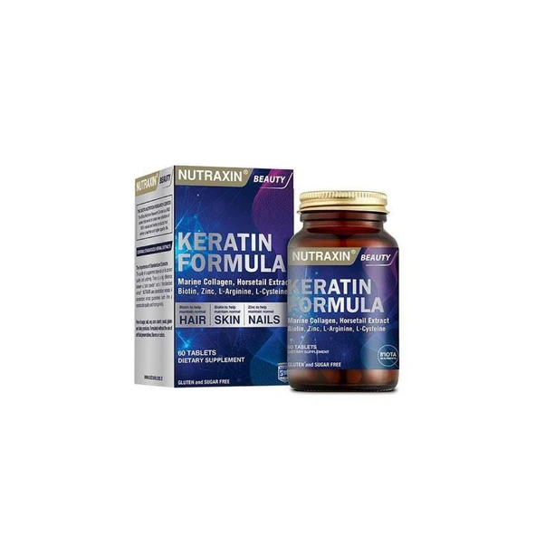 Keratin Formula  Hair Nails Skin Takviye Edici Gıda 60 Tablet ürün görseli