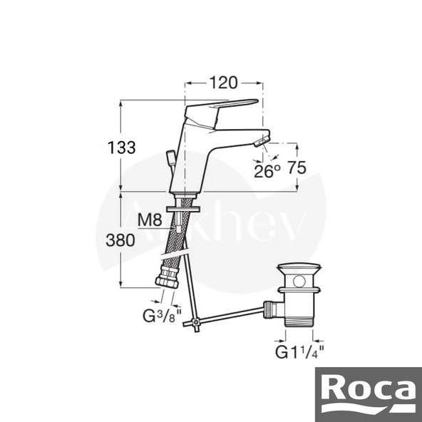 Roca Victoria Proa Deck Lavabo Bataryası - Krom / Cold Start / Sifon Kumandalı A5A3N81C00 - Resim 3