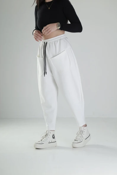 Önden Cepli Ekru Baget Pantolon COC2069 - Resim 2