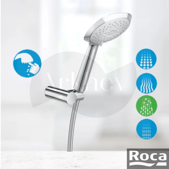 Roca Sensum Square El Duşu Seti - Krom / 4 Fonksiyonlu A5B1308C00 ürün görseli 1