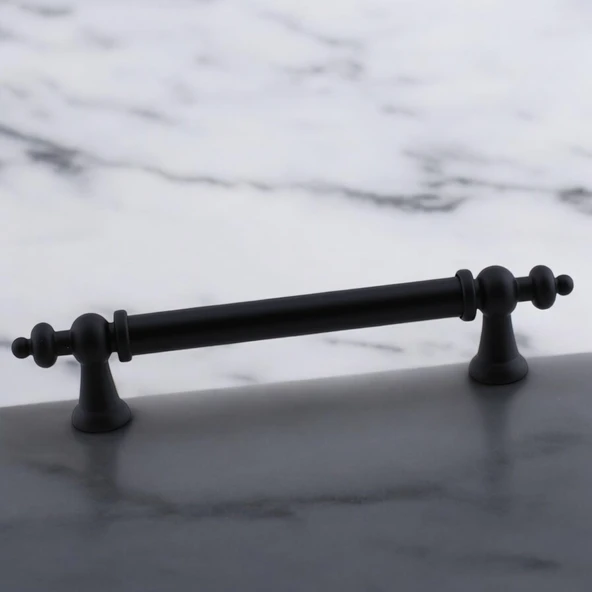 Mobilya Mutfak Çekmece Dolap Dolabı Kulbu Kulpu Kulpları (128 mm - 12.8 cm) Mat Siyah Metal - Resim 4