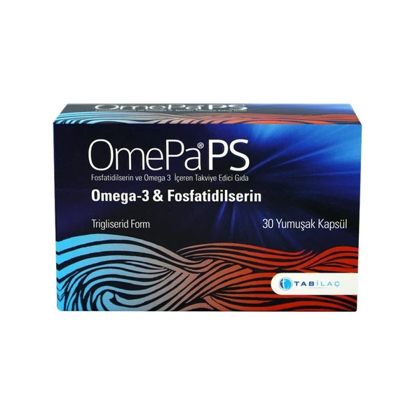 Omepa PS Omega 3 ve Fosfatidilserin İçeren Takviye Edici Gıda 30 Yumuşak Kapsül ürün görseli