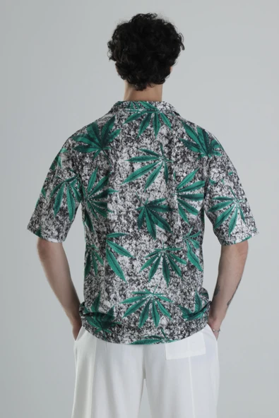 Yaprak Desenli Gömlek COC1834 - Resim 5