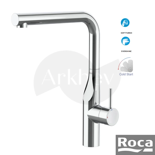 Roca Glera Döner "L" Borulu Eviye Bataryası - Krom / Cold Start A5A834DC00 ürün görseli