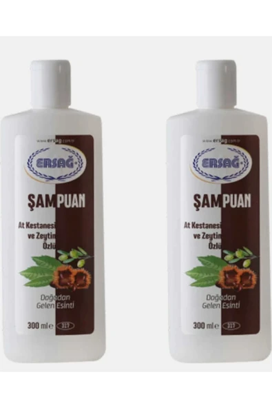 Ersağ AT KESTANESİ VE ZEYTİN ÖZLÜ ŞAMPUAN 300 ML 2 ADET ürün görseli