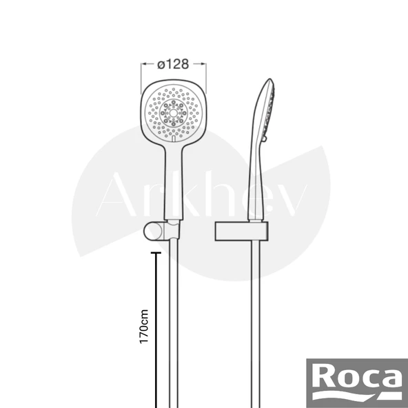 Roca Sensum Square El Duşu Seti - Krom / 4 Fonksiyonlu A5B1308C00 - Resim 2