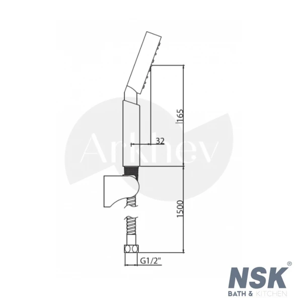 NSK Basic El Duş Takımı - Krom / 5 Fonksiyonlu N2821302 - Resim 2