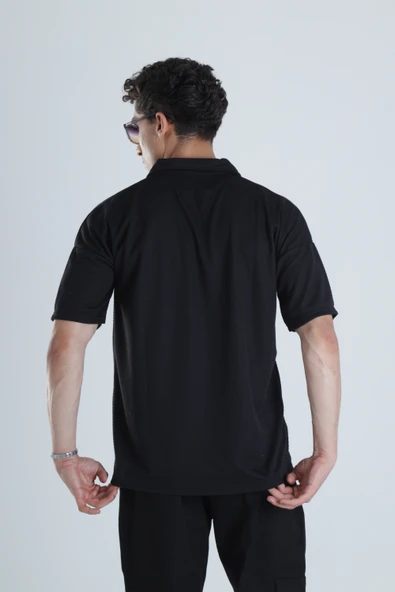 Erkek Siyah Casual Hawai Gömlek COC1165 - Resim 4