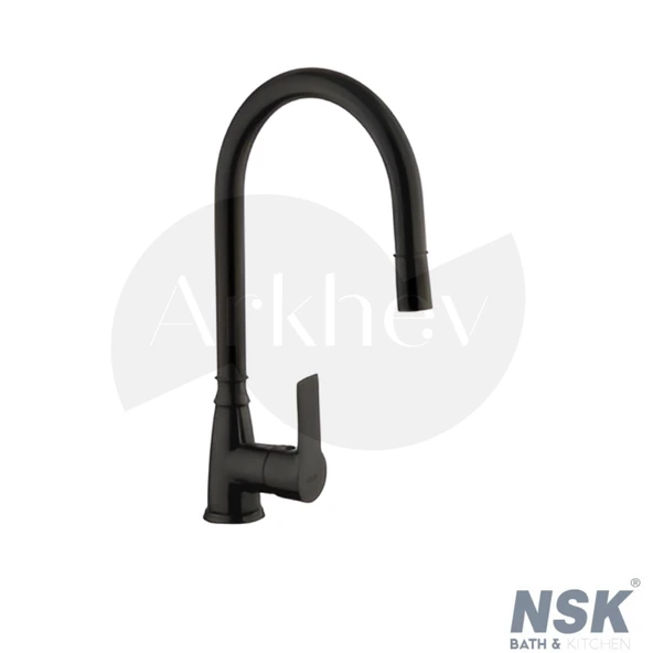 NSK Alamera Pull Out Spiralli Eviye/Mutfak Bataryası - Mat Siyah N2040929 - Resim 3