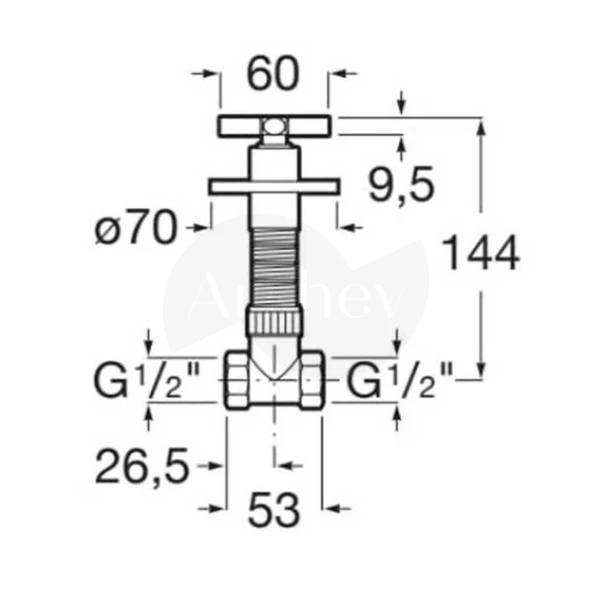 Roca Aqua Ankastre Stop Valf - Krom / İç Set Dahil / Boy Ayarlı A525171200 - Resim 2