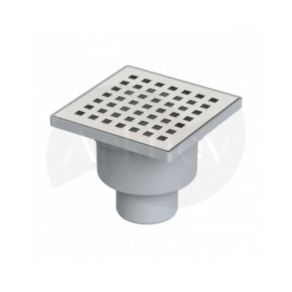 NSK Dynamic Square 10x10cm Alttan 50mm Çıkışlı Yer Süzgeci - Paslanmaz Çelik / Koku Önleyicili N1161000 ürün görseli