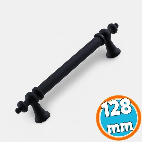 Mobilya Mutfak Çekmece Dolap Dolabı Kulbu Kulpu Kulpları (128 mm - 12.8 cm) Mat Siyah Metal ürün görseli