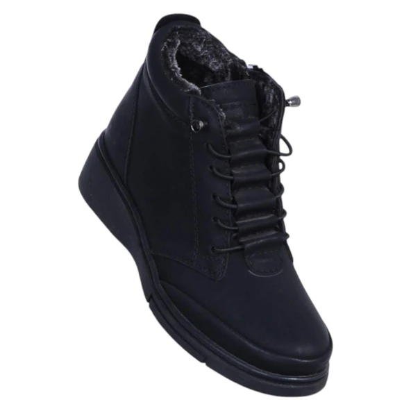 Estelle 770 Zümrüt Siyah Kadın İçi Kürklü Düz Bot ürün görseli