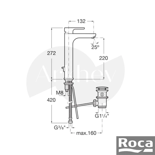 Roca L20 Yüksek Çanak Lavabo Bataryası - Krom / Cold Start A5A3C09C00 - Resim 2