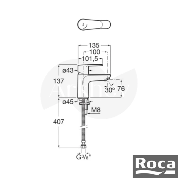 Roca Victoria Plus Lavabo + Banyo Bataryası ve Stella Sürgülü Duş Takımı Seti -  Krom A5D054FC0K - Resim 2