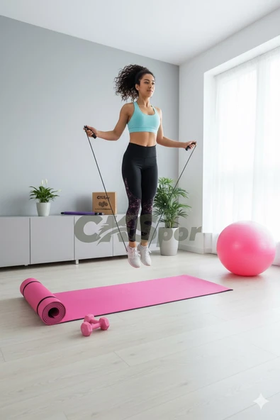 5’li Pilates Seti – 10MM Pilates Matı + Studio Topu + 1KG x2 Dambıl + Atlama İpi – Ev Fitness & Full Body Egzersiz Seti - Resim 2