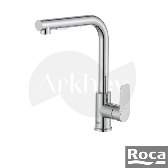 Roca Cala Döner "L" Borulu Spiralli Eviye/Mutfak Bataryası - Krom / Cold Start / Fonksiyonlu Elcik A5A856EC00 ürün görseli