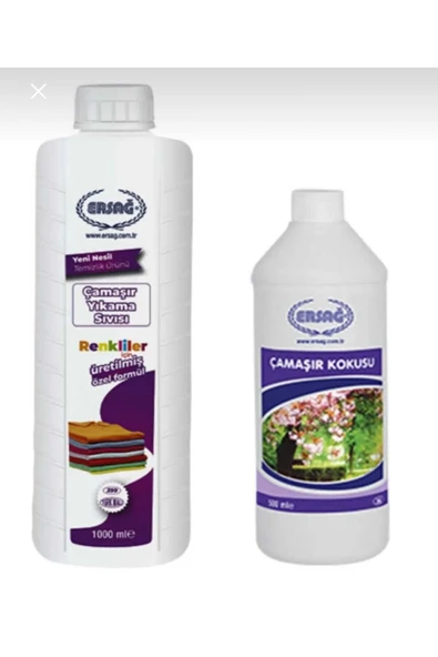 Ersağ Çamaşır Kokusu 500 Ml + Çamaşır Yıkama Sıvısı Renkliler 1000ml ürün görseli