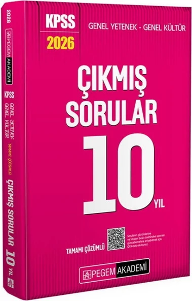 2026 KPSS Genel Yetenek Genel Kültür Tamamı Çözümlü Son 10 Yıl Çıkmış Sorular Pegem Akademi ürün görseli 1