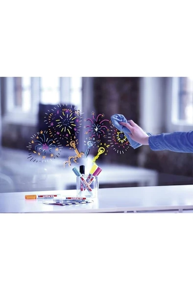 Edding 95 Glass Marker Cam Kalemi 6 Renk Set - Resim 6