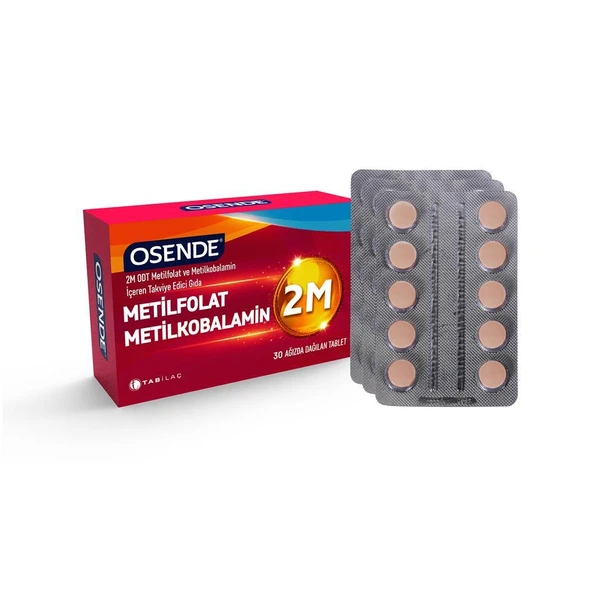 Osende 2M ODT Metilfolat ve Metilkobalamin İçeren Takviye Edici Gıda 30 Kapsül ürün görseli