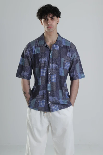 Bürümcük Kumaş Desenli Gömlek COC2476 - Resim 2