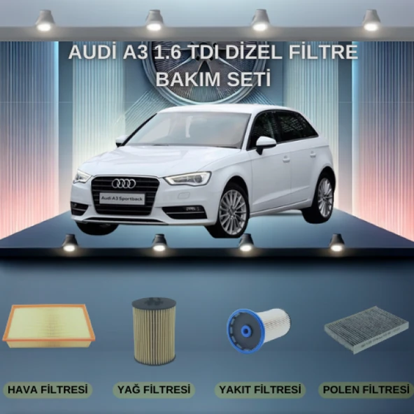 Audi a3 1.6 tdi dizel filtre bakım seti ürün görseli 1