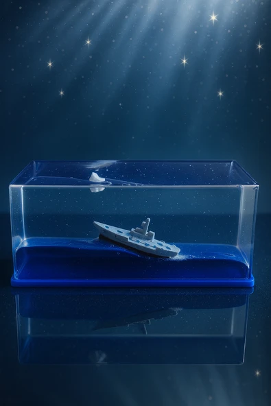 Okyanus Işıltısı Mini Diorama Blok Batmayan Gemi - Resim 5