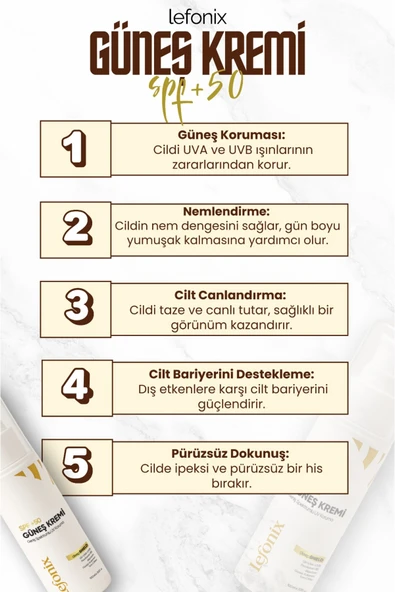 Lefonix SPF 50+ Güneş Kremi 50 ml - Resim 4