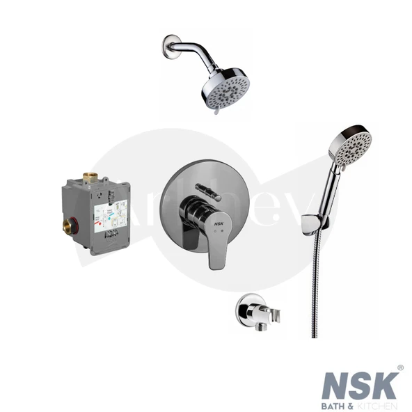 NSK Ankastre Banyo Batarya Duş Sistemi Seti - Krom / Sıva Altı Grubu İç Set Dahil ARKHEV0026 ürün görseli