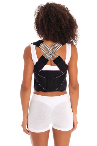 Yeni Nesil Dik Duruş Korsesi Kamburluk Önleyici Terletmez Korse Unisex Siyah ürün görseli