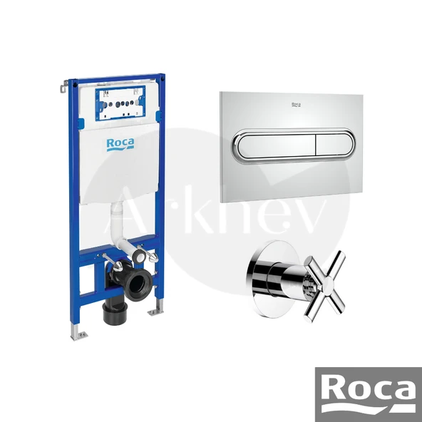 Roca Alçıpan Tipi Gömme Rezervuar Seti - Krom / Basma Butonu Dahil / Stop Valf Dahil ARKHEV0012 ürün görseli