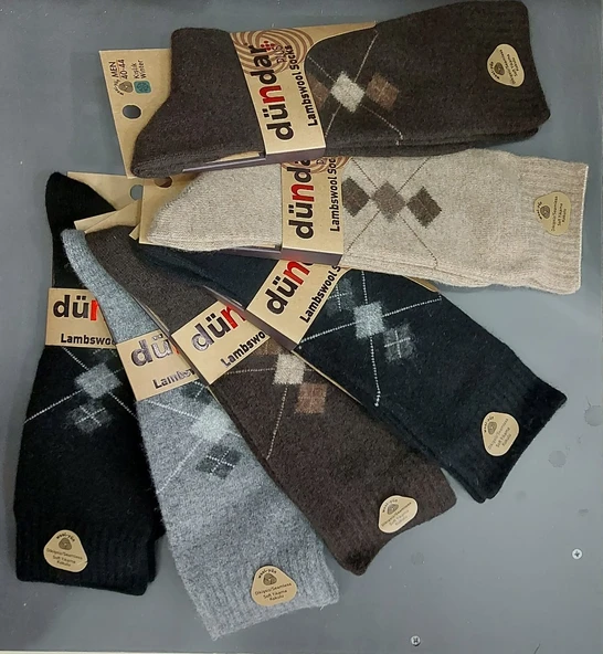DÜNDAR PLUS 5909 ERKEK KIŞLIK LAMBSWOOL YÜN ÇORAP 12 ADET - Resim 3