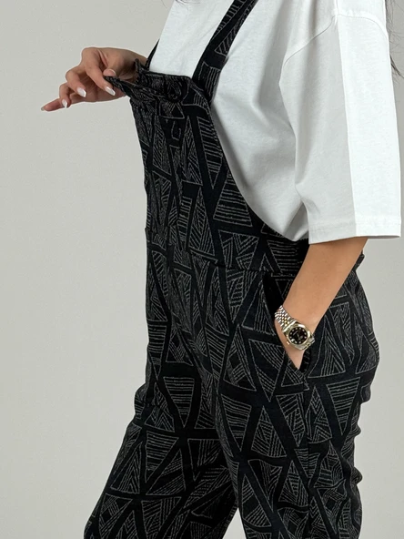 Üçgen Desenli Kadın Salopet COC1100 - Resim 2