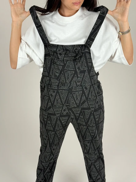 Üçgen Desenli Kadın Salopet COC1100 - Resim 4