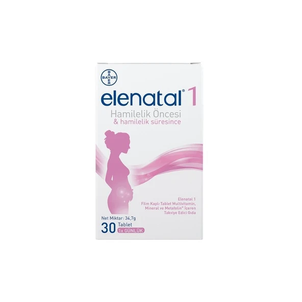 Elenatal1 Multivitamin - Mineral - Metafolin İçeren Takviye Edici Gıda 30 Tablet ürün görseli